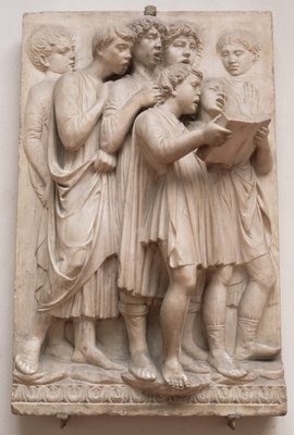 Singende Engel, Detail aus der Cantoria, c.143238 (Marmor)